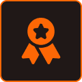Star medal symbol on dark background