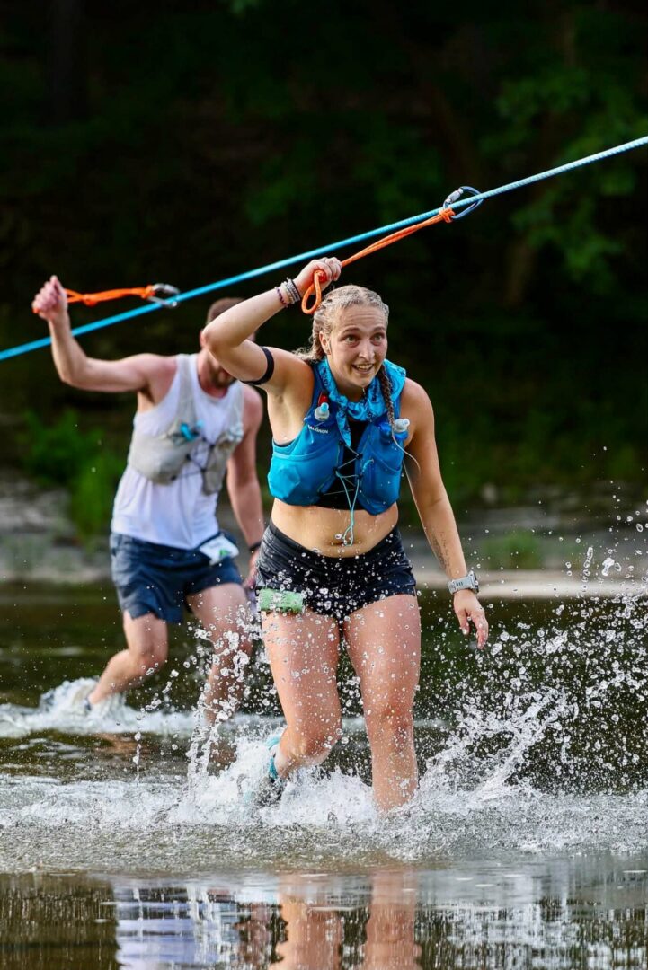 Outdoor adventure race participants